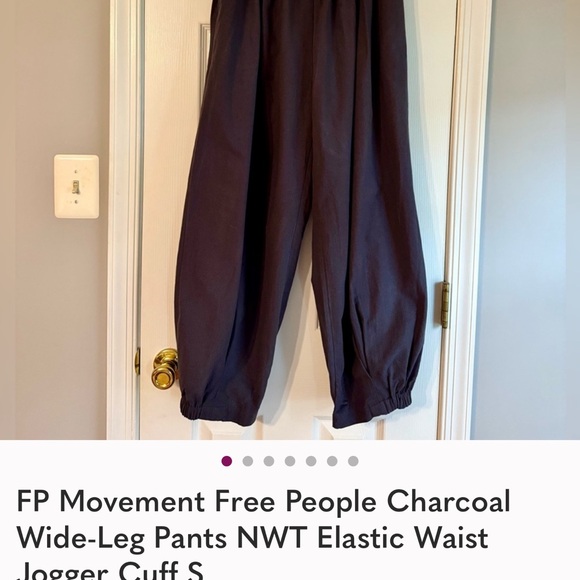 Free People NWT Slouchy Pull-On Pants Small Black Balloon Leg Comfy Lounge - Picture 4 of 7